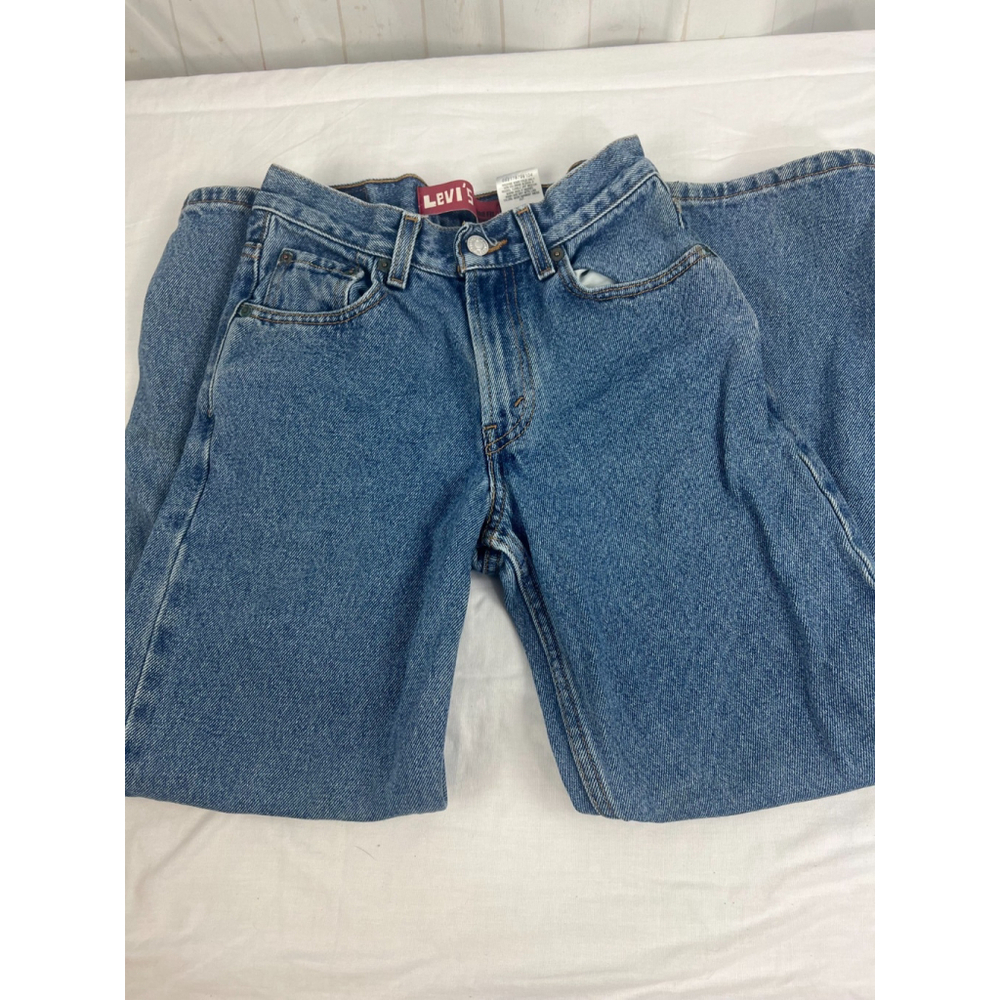 Girls Levi’s 550 Relaxed Fit Straight Jeans Size 14 Blue Cotton 5 Pocket Denim